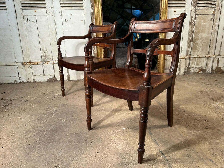 Antique Regency Cuban Mahogany Elbow Chairs Circa 1830 Price Per Chair photo Furniture