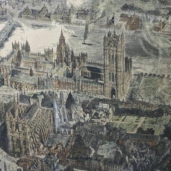 Bird's Eye View Of Westminster Engraving By Wl Wyllie And W Brewer photo Art