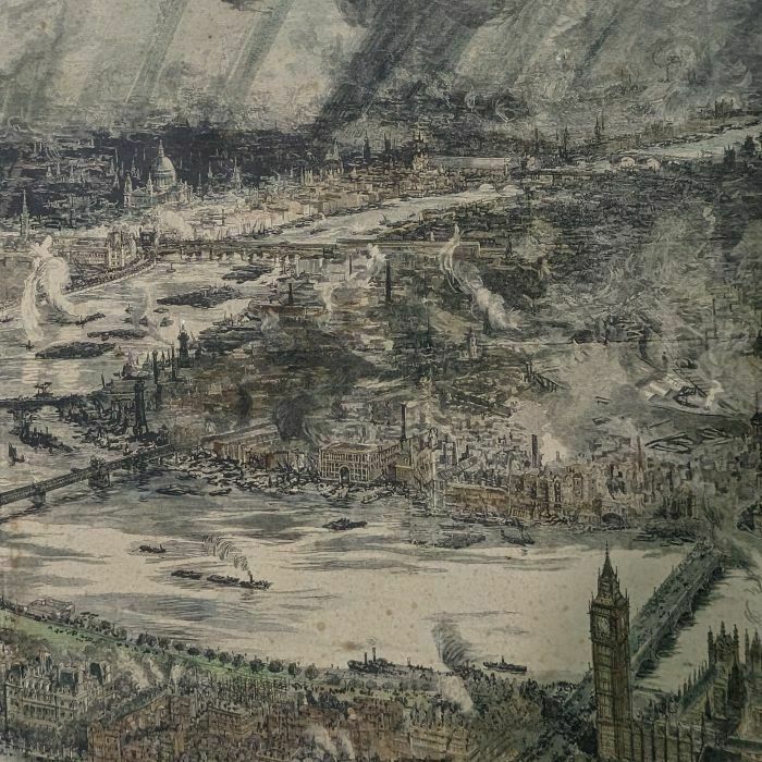 photo buy Bird's Eye View Of Westminster Engraving By Wl Wyllie And W Brewer