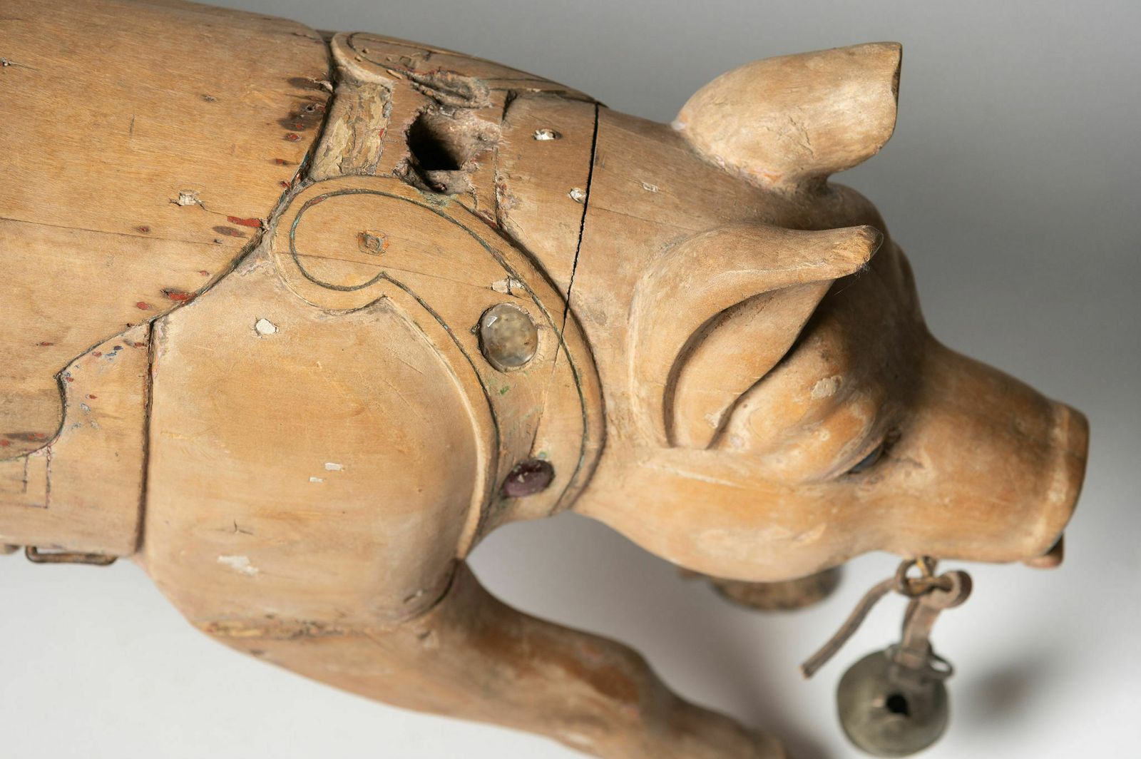 Antique French Carousel Pig, 1800s photo for sale