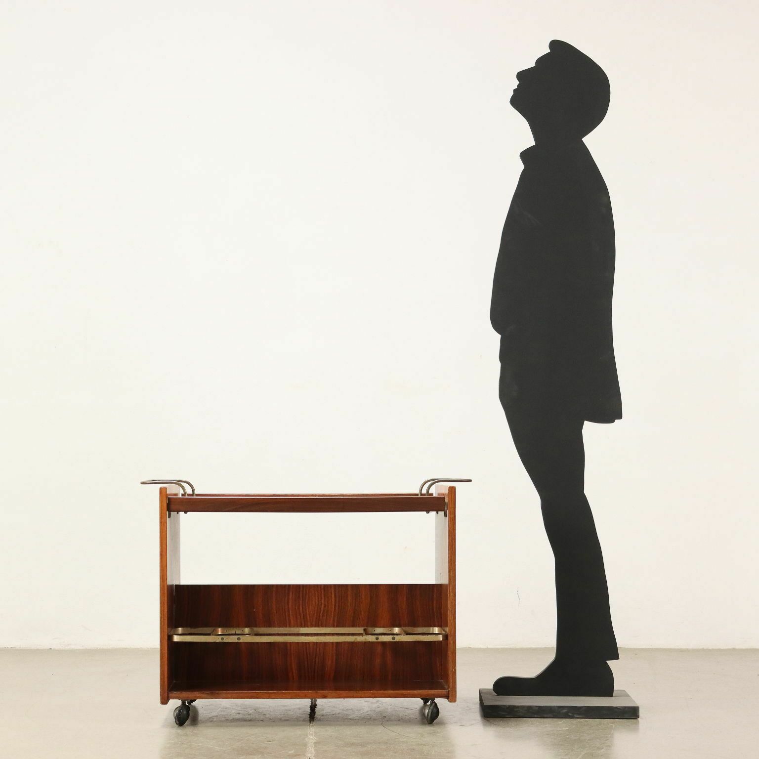 Service Trolley Exotic Wood Italy 1960s photo furniture