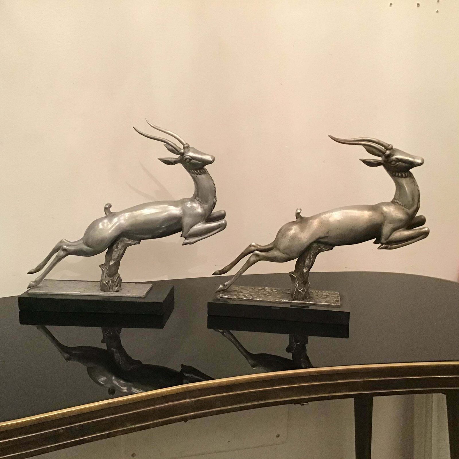 Carlo Lorenzetti Bookends Marbre Pewter Silver Metal 1930 Italy photo Art