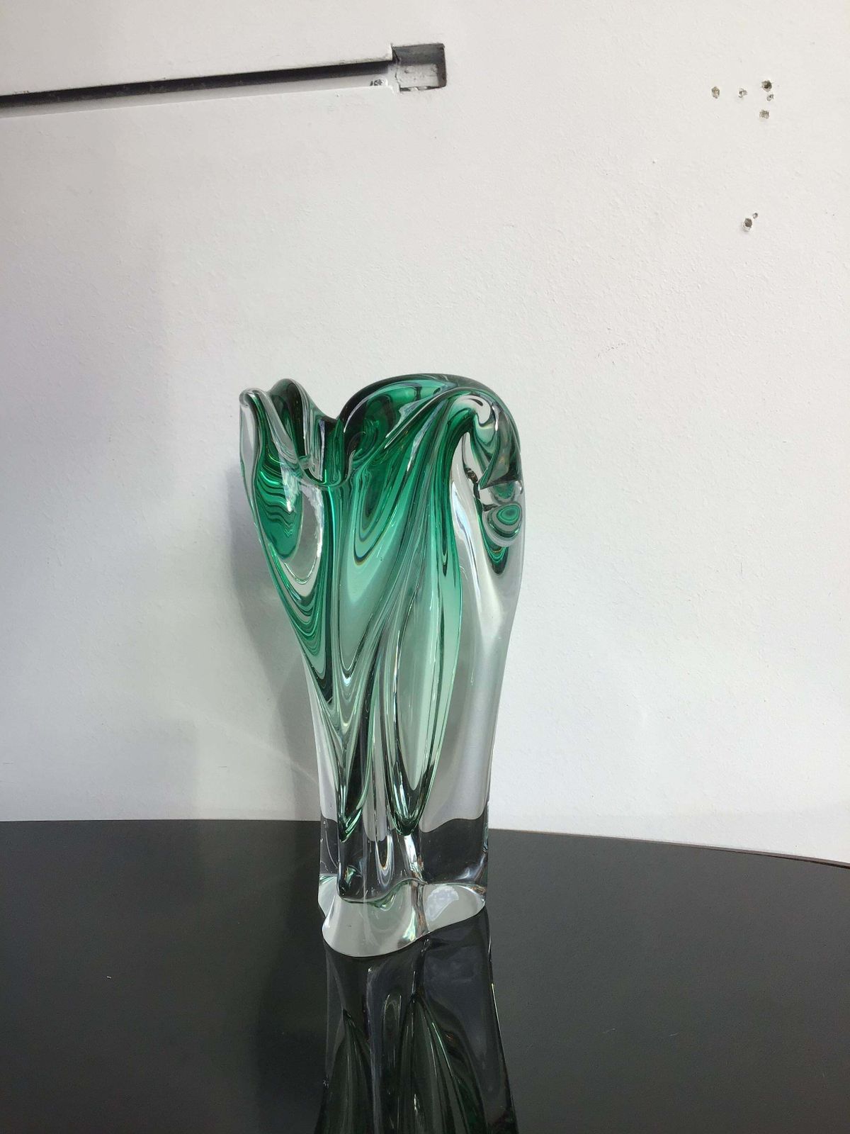 Seguso Vase Green Murano Glass 1950 Italy photo 1630.0