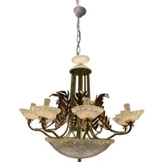 Venetian Murano Glass Tole Chandelier