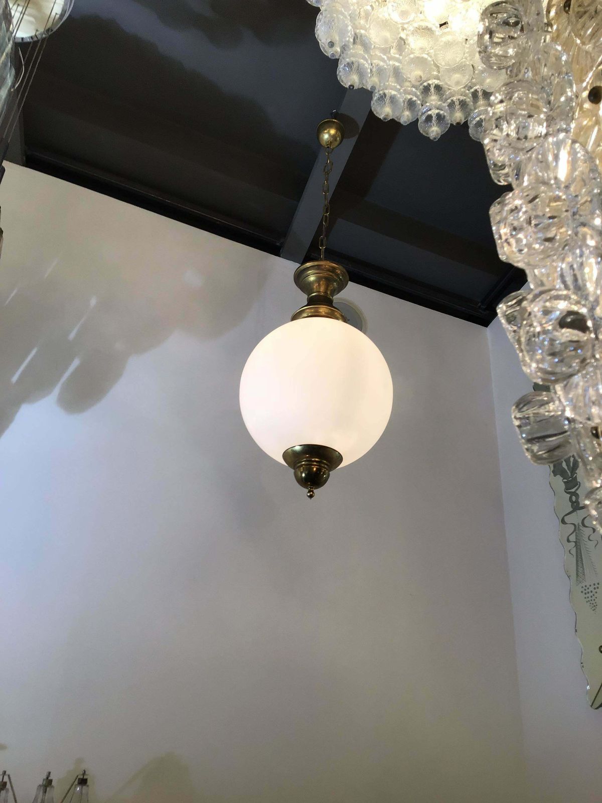photo furniture Azucena Chandelier Luigi Caccia Dominioni Italian 1950 Brass Glass