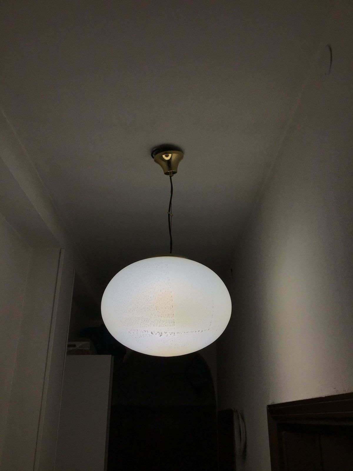 Venini Chandelier 1960 Murano Glass Brass Italia photo for sale