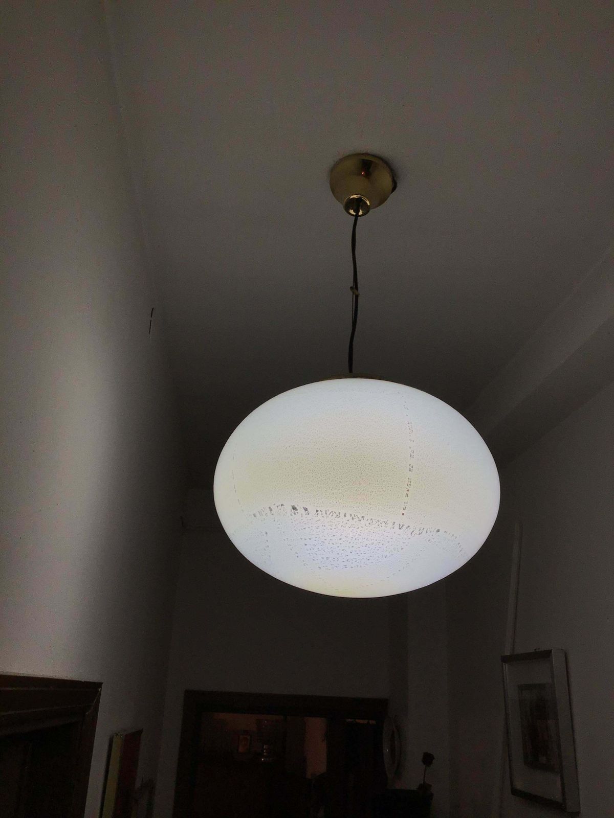 Lighting Venini Chandelier 1960 Murano Glass Brass Italia photo