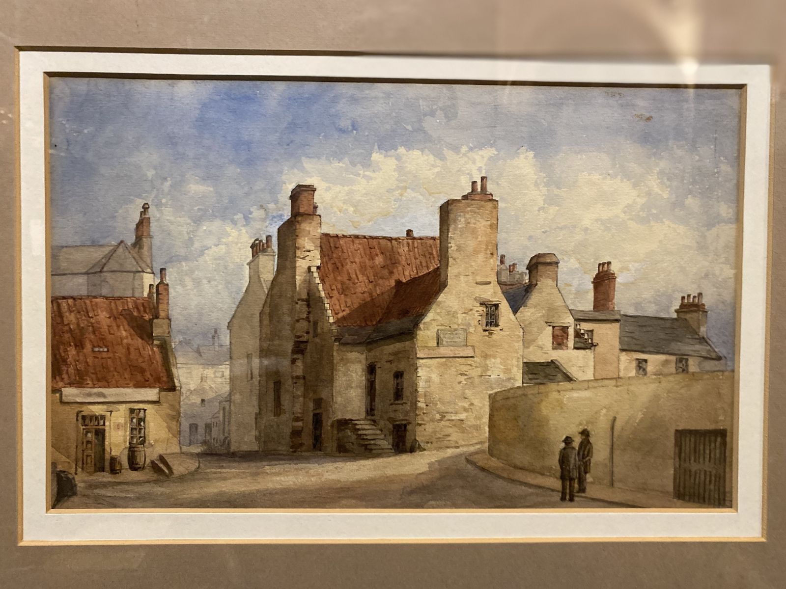 Watercolour Painting   Stonework Houses In An English Village photo Art