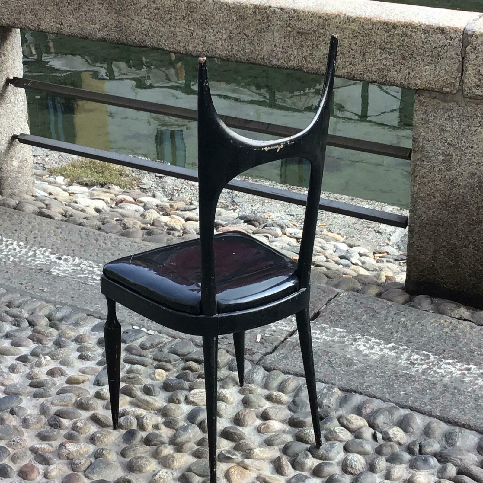 Paolo Buffa Chair Wood Padded Seat 1940 Italy photo buy