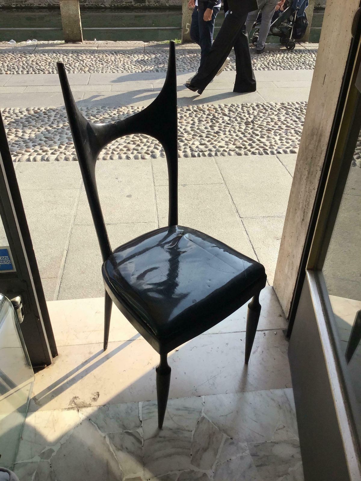 photo vintage Paolo Buffa Chair Wood Padded Seat 1940 Italy