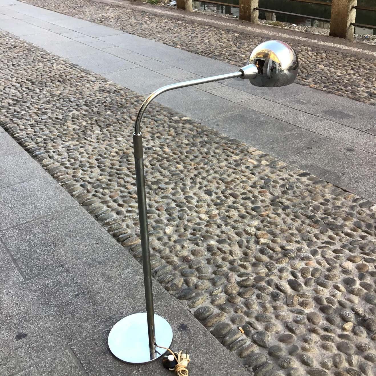 Sergio Asti Candle Floor Lamp 1960 Metal Chrom Italy photo furniture