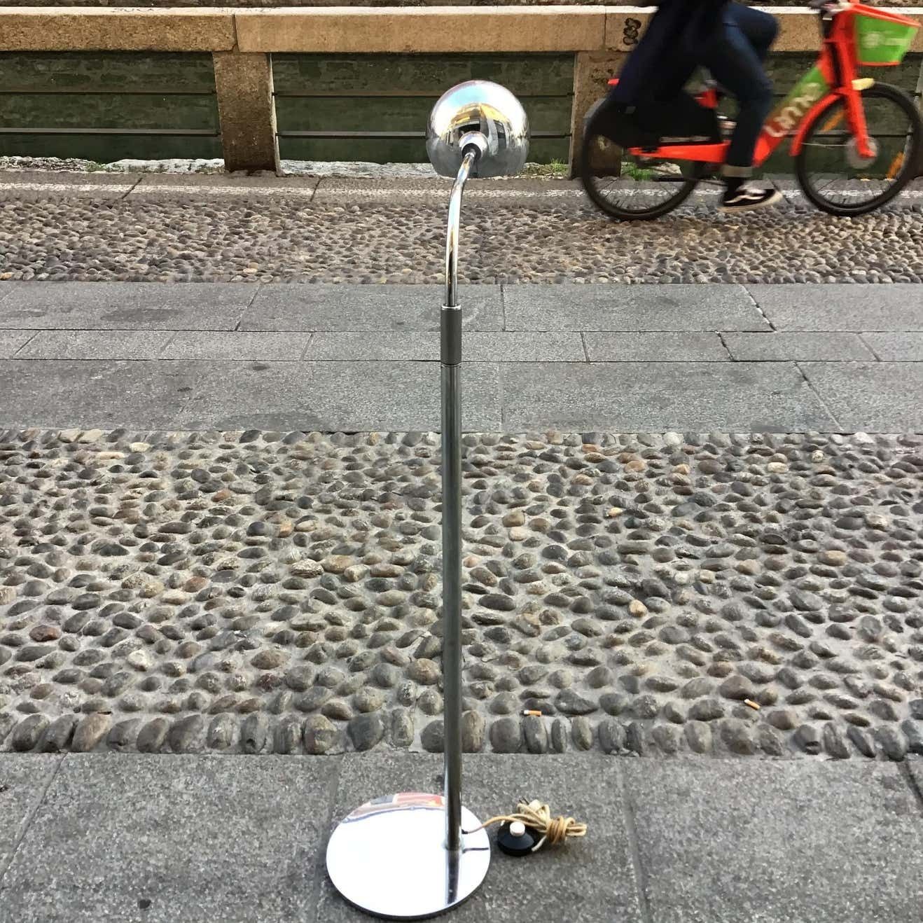 Lighting Sergio Asti Candle Floor Lamp 1960 Metal Chrom Italy photo
