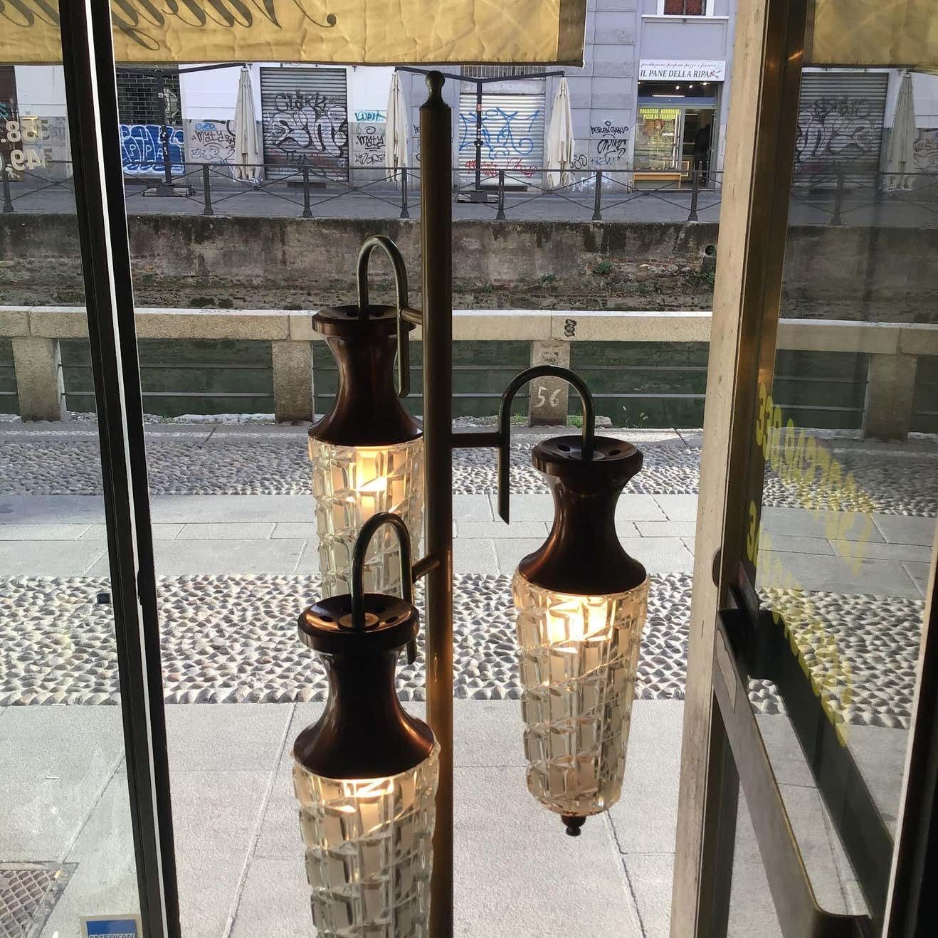 photo buy Sciolari Floor Lamp Metal Crome Glass Metal 1955 Italy