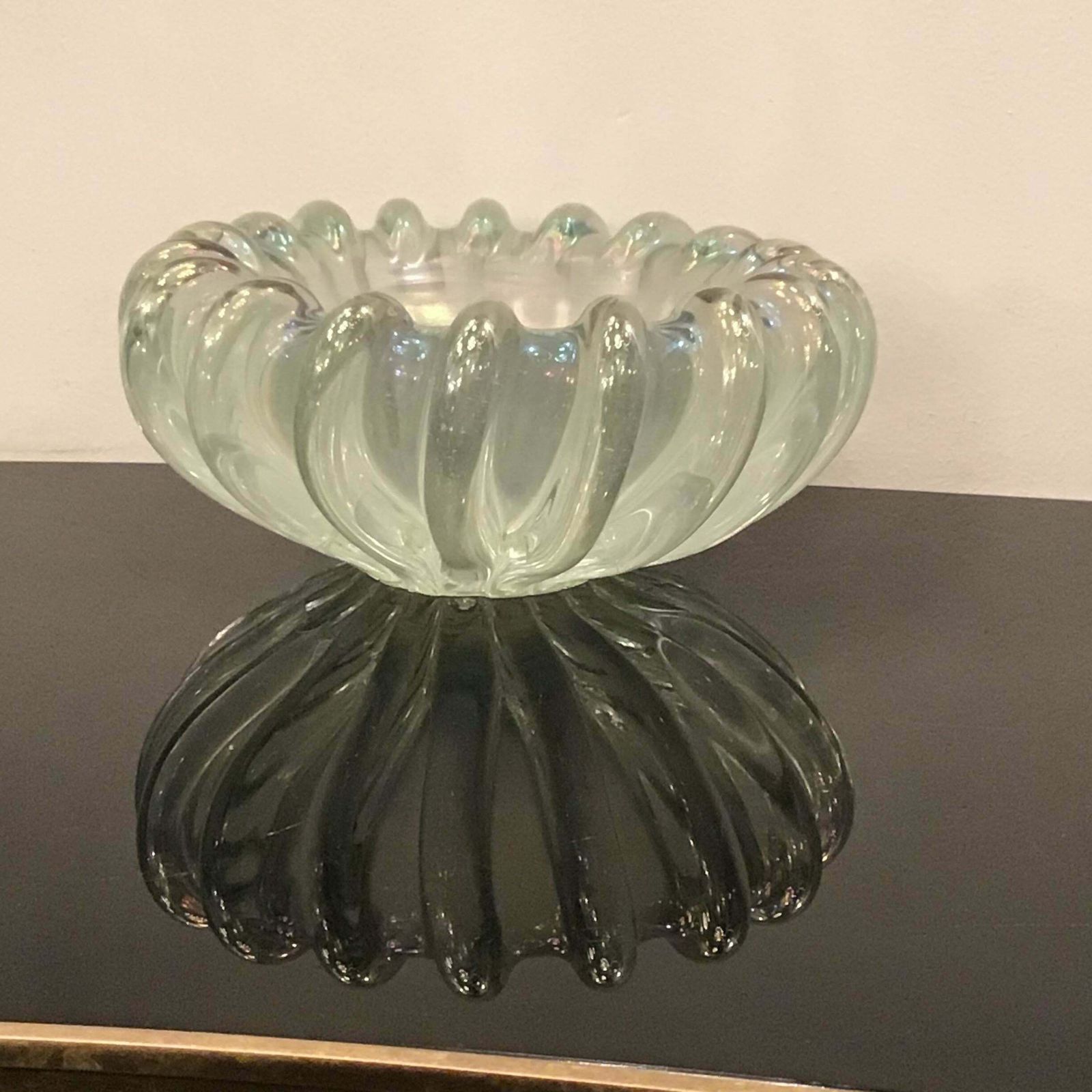 Seguso Centrepiece Murano Iridescent Glass 1940 Italy photo for sale