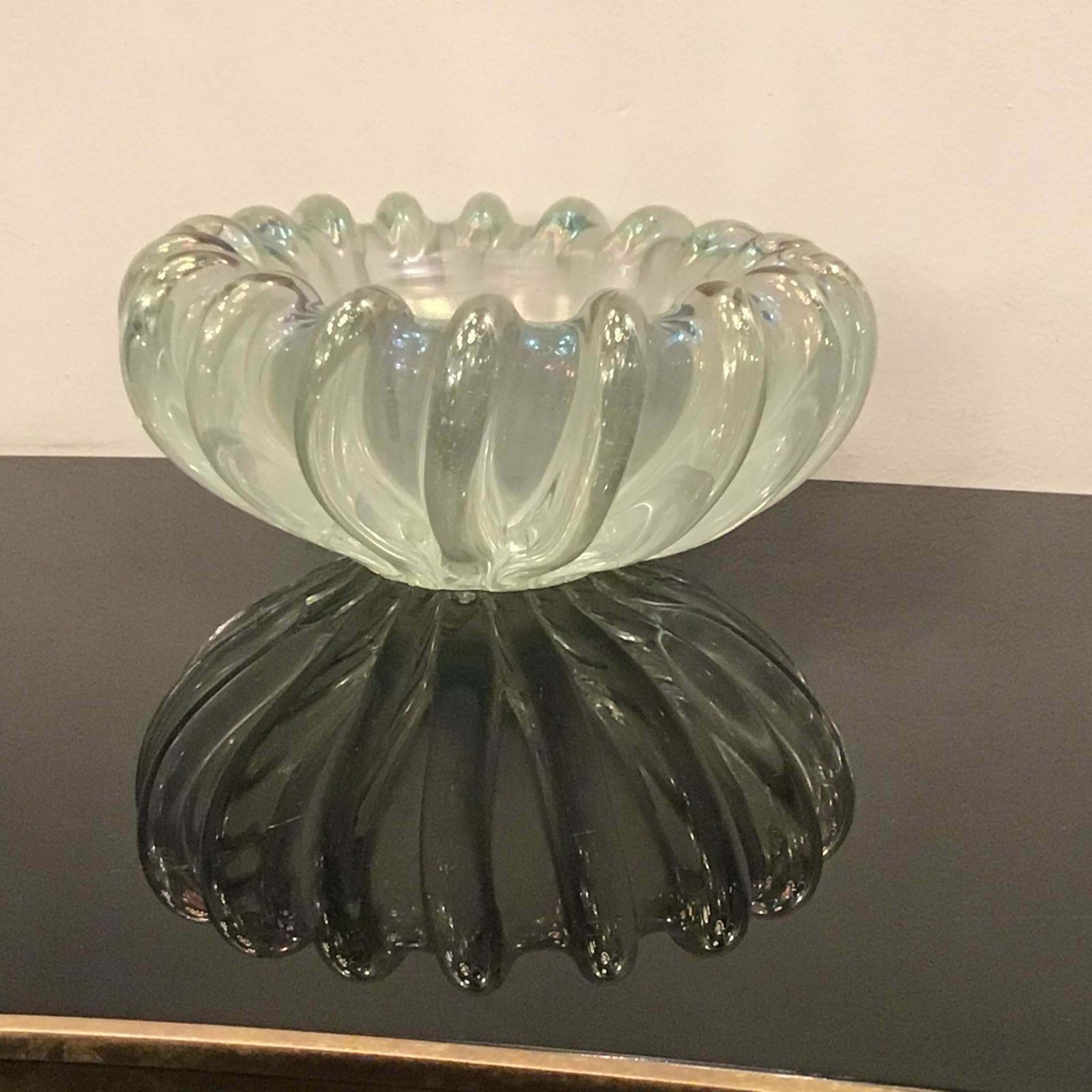 Seguso Centrepiece Murano Iridescent Glass 1940 Italy photo Home Decor