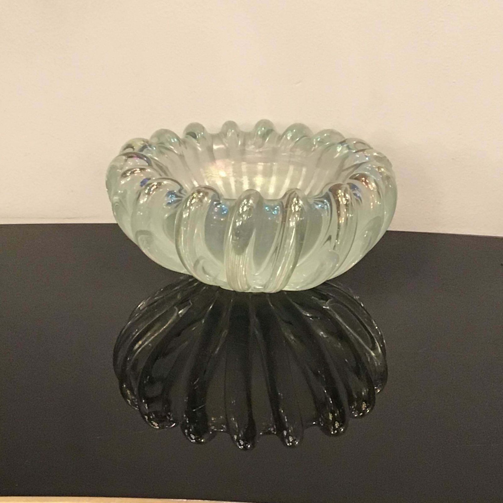 Seguso Centrepiece Murano Iridescent Glass 1940 Italy photo vintage