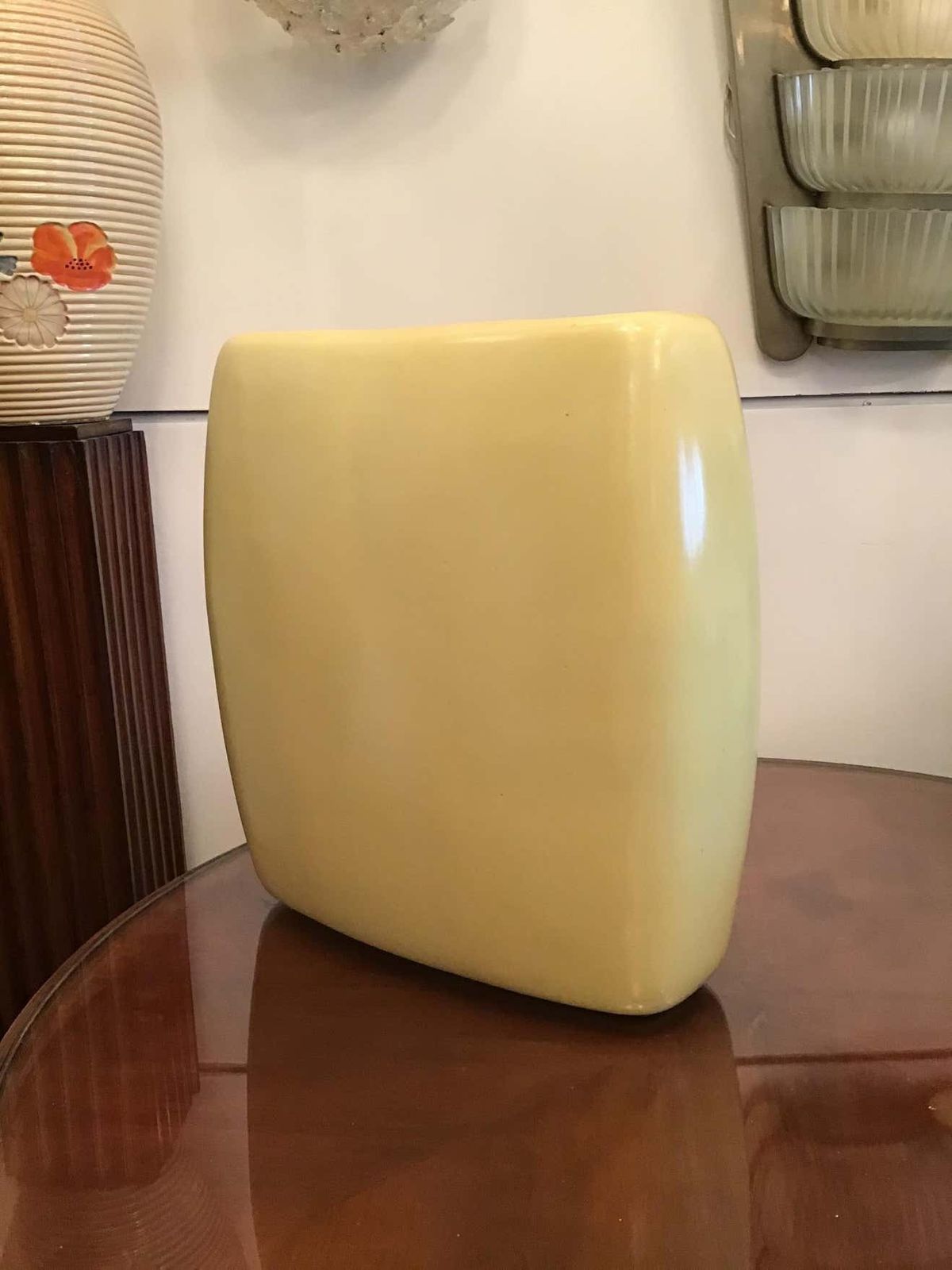 photo for sale Laveno Guido Andlovitz 1935 Large Vase/Umbrella Stand Yellow Ceramic, Italy