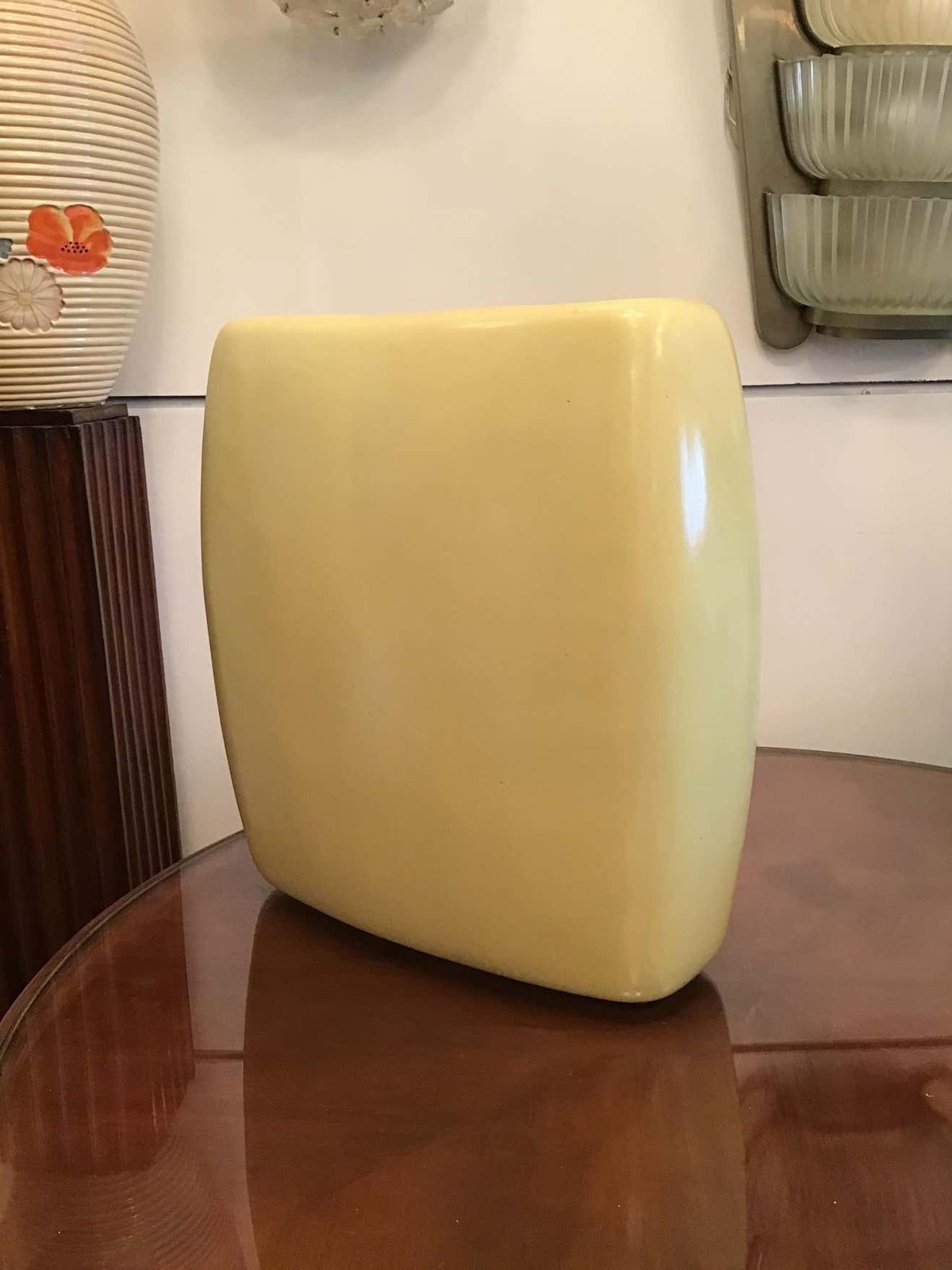 4981.0 Laveno Guido Andlovitz 1935 Large Vase/Umbrella Stand Yellow Ceramic, Italy photo