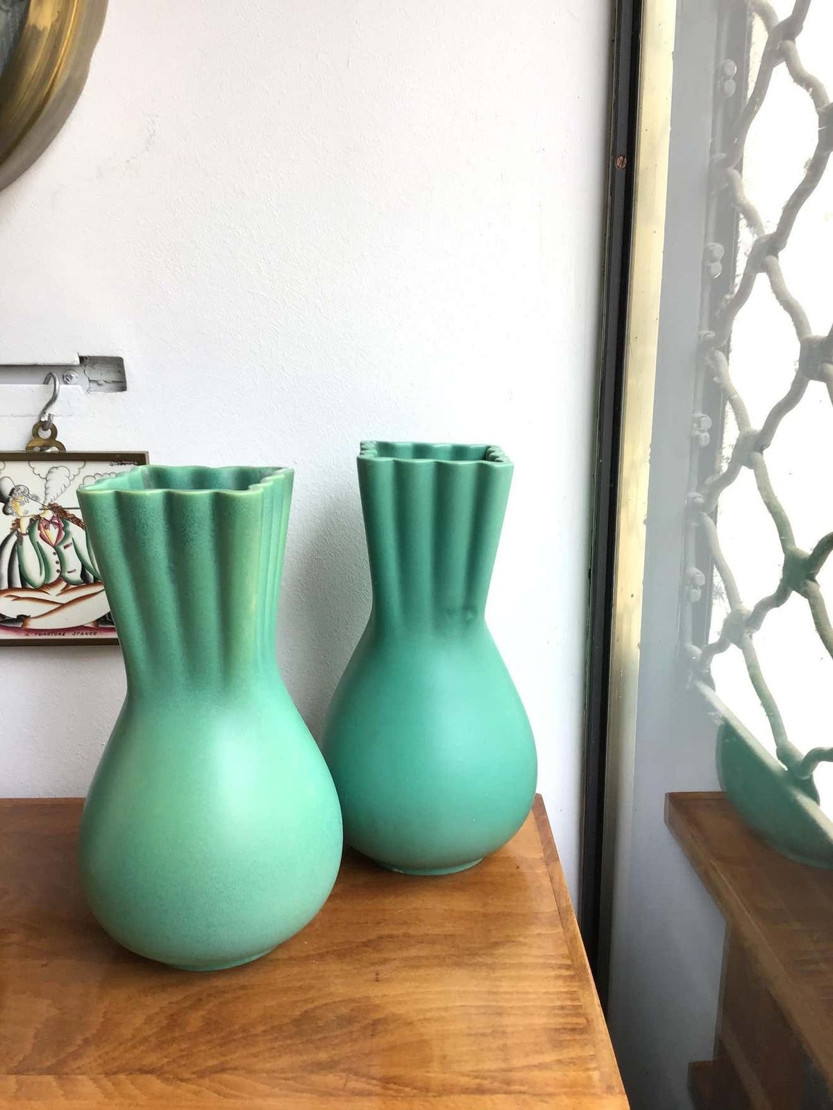 Richard Ginori Giovanni Gariboldi Green Vase Ceramic, 1950, Italy photo buy