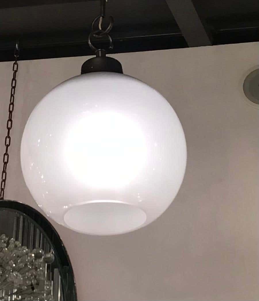 Luigi Caccia Dominioni “Ls10” Azucena Chandelier Glass Patinated Aluminium 1960 photo for sale