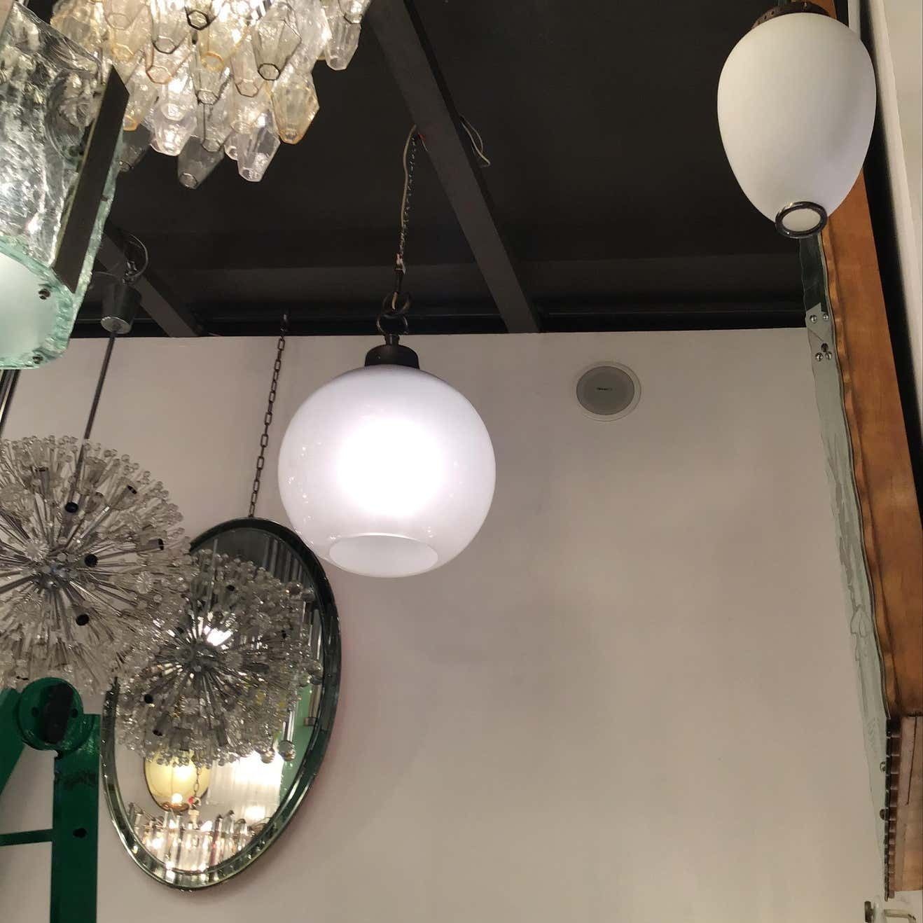 Luigi Caccia Dominioni “Ls10” Azucena Chandelier Glass Patinated Aluminium 1960 photo buy