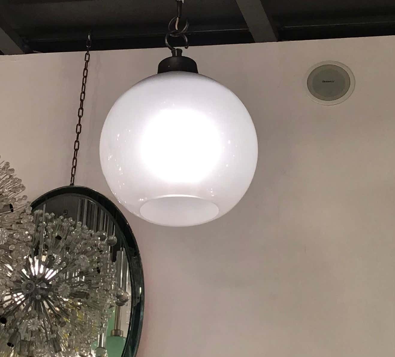 Luigi Caccia Dominioni “Ls10” Azucena Chandelier Glass Patinated Aluminium 1960 photo vintage