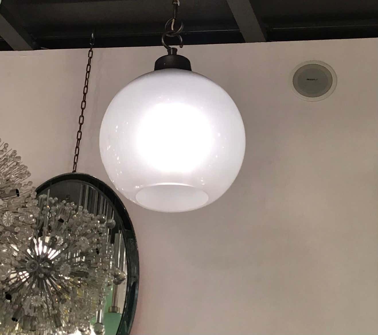 photo furniture Luigi Caccia Dominioni “Ls10” Azucena Chandelier Glass Patinated Aluminium 1960