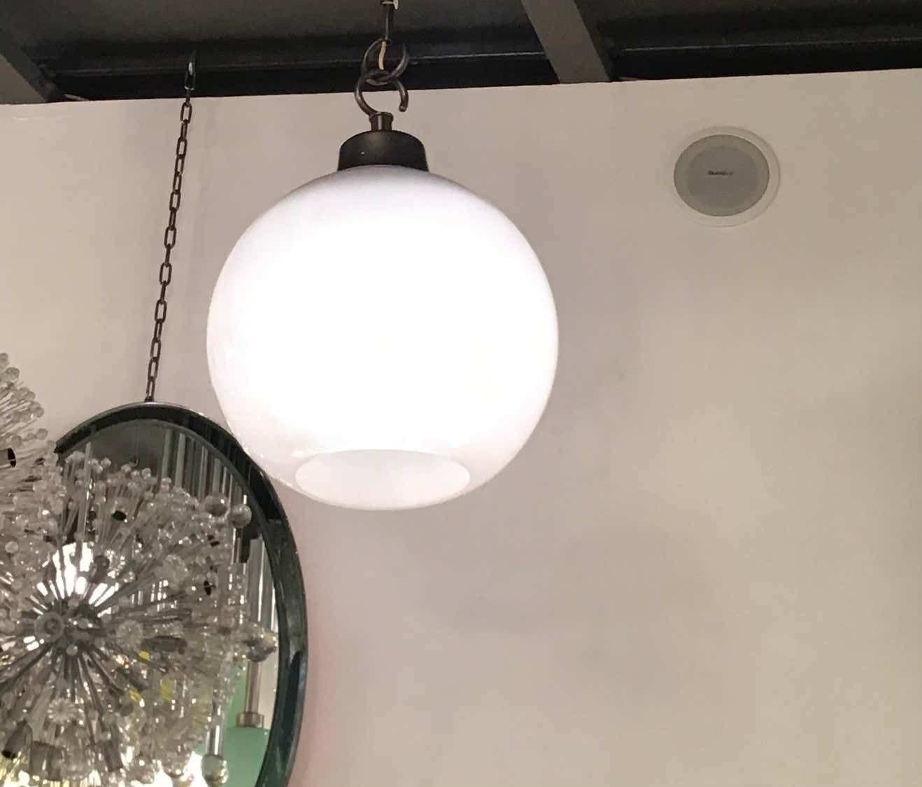 photo for sale Luigi Caccia Dominioni “Ls10” Azucena Chandelier Glass Patinated Aluminium 1960