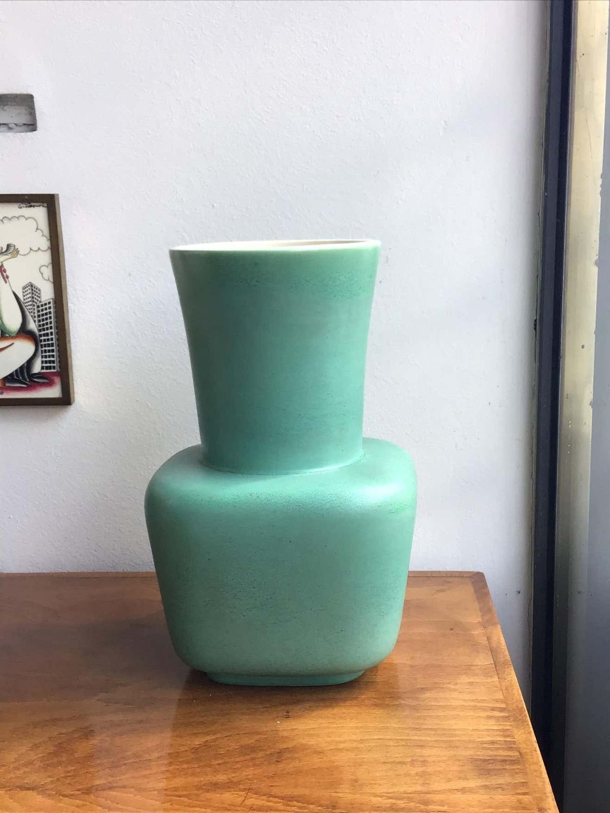 photo furniture Richard Ginori Giovanni Gariboldi Vase Green Ceramic, 1950, Italy