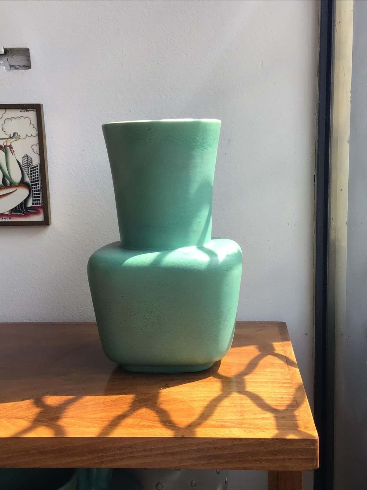 Home Decor Richard Ginori Giovanni Gariboldi Vase Green Ceramic, 1950, Italy photo