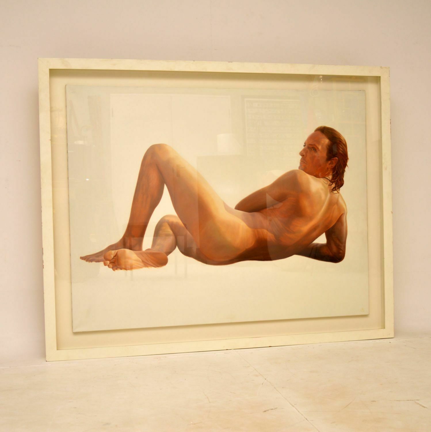 Large Oil On Canvass Nude Painting By Alan Brassington photo furniture