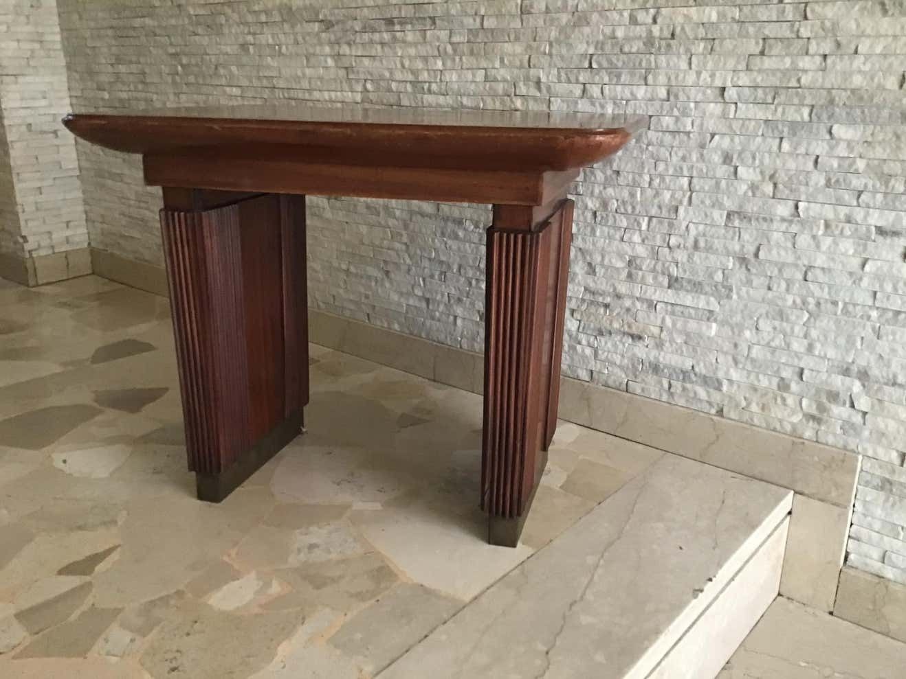 photo buy Osvaldo Borsani Coffee Table Brass Wood 1950 Italy