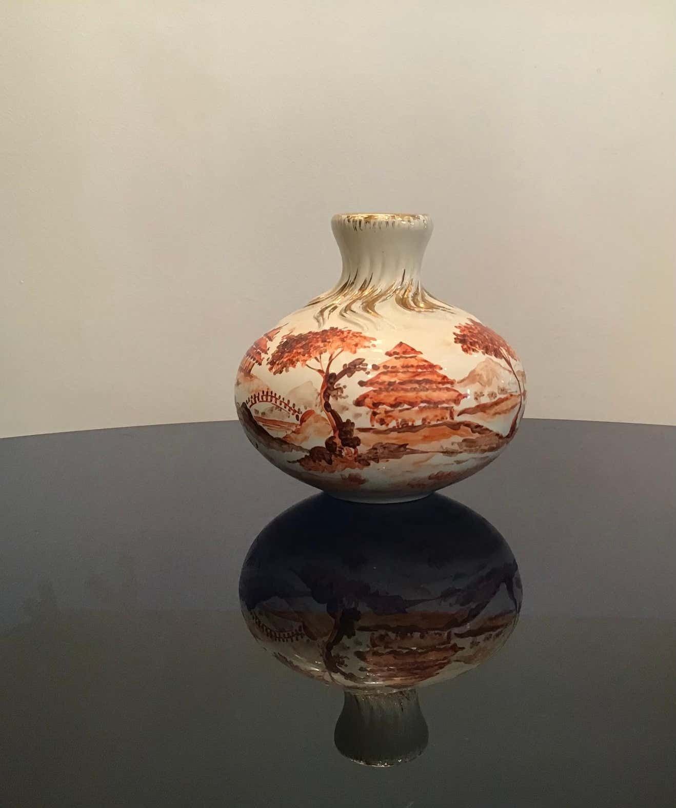 Richard Ginori Giovanni Gariboldi Vase Ceramic, 1950, Italy photo vintage