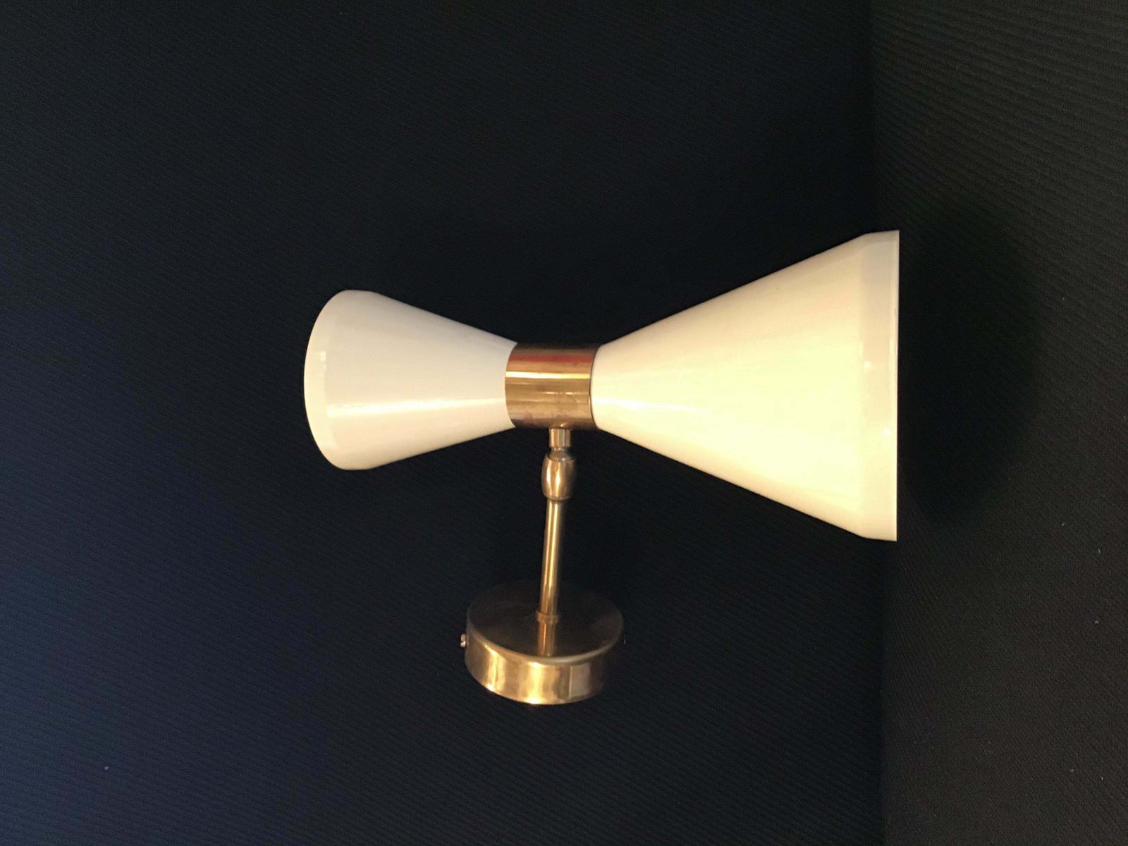 Stilnovo Stile Couple Sconces Adjustable Brass Metal 1960 Italy photo vintage