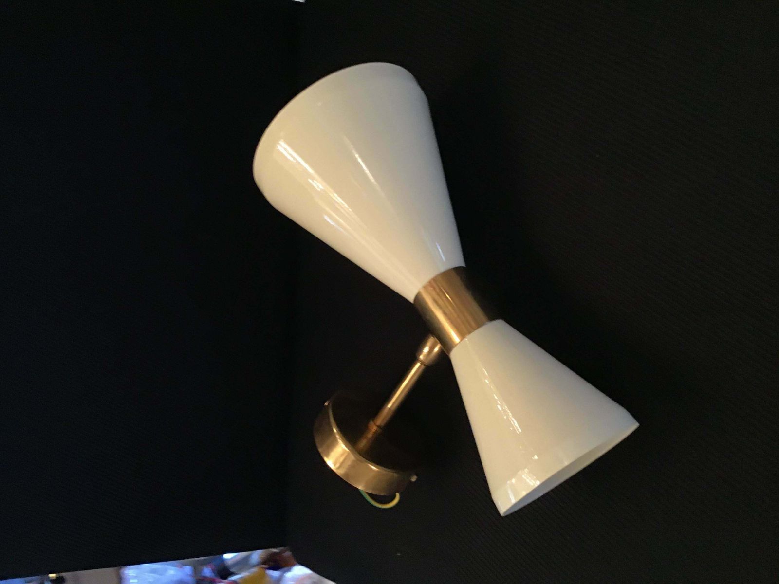 photo for sale Stilnovo Stile Couple Sconces Adjustable Brass Metal 1960 Italy