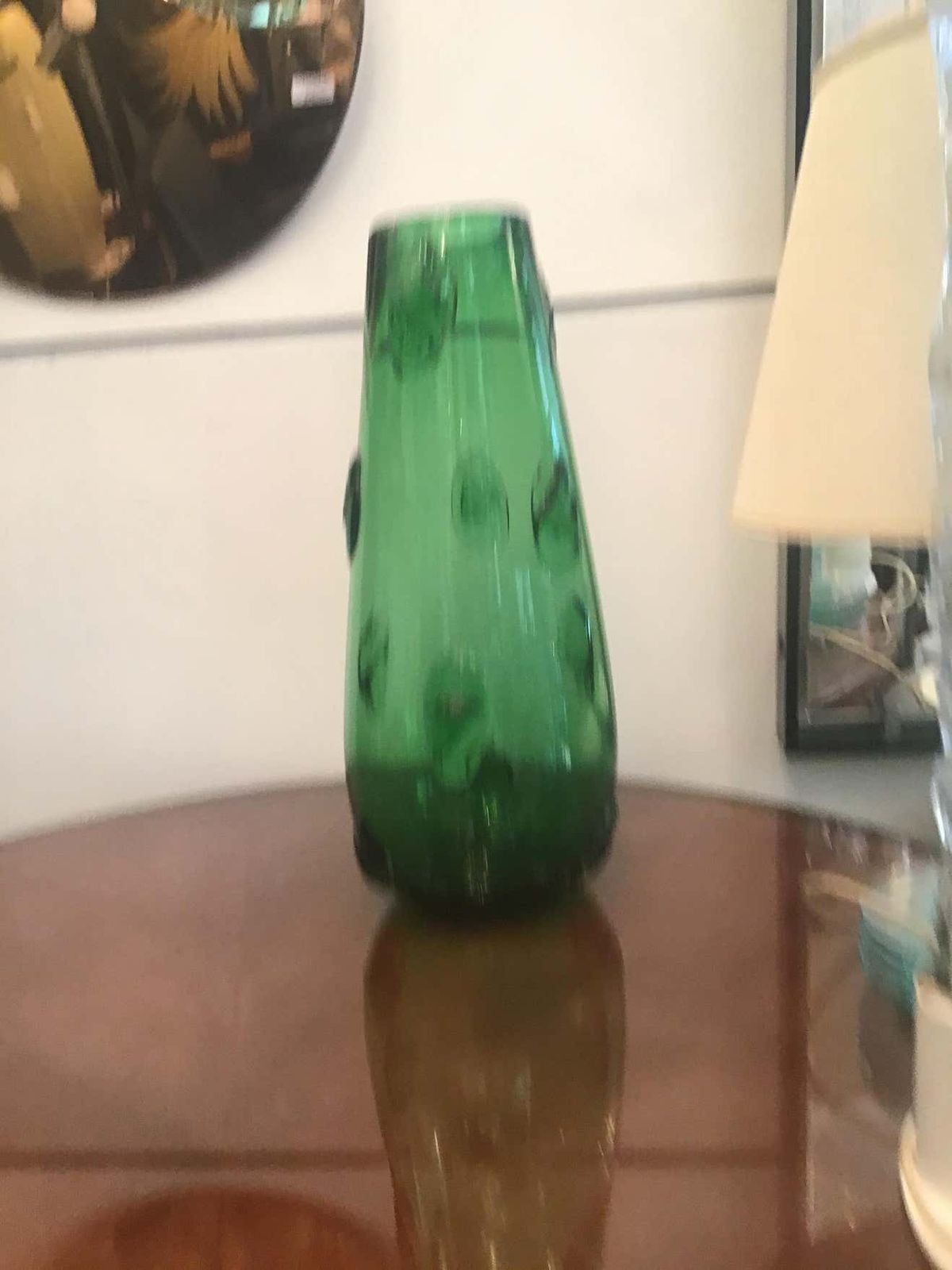 photo for sale Empoli Vase Green Murano Glass 1950 Italy