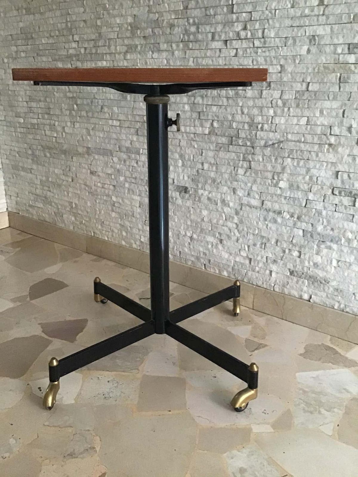Ignazio Gardella Height Adjustable Table Wood Brass 1950 Italy photo 2536.0