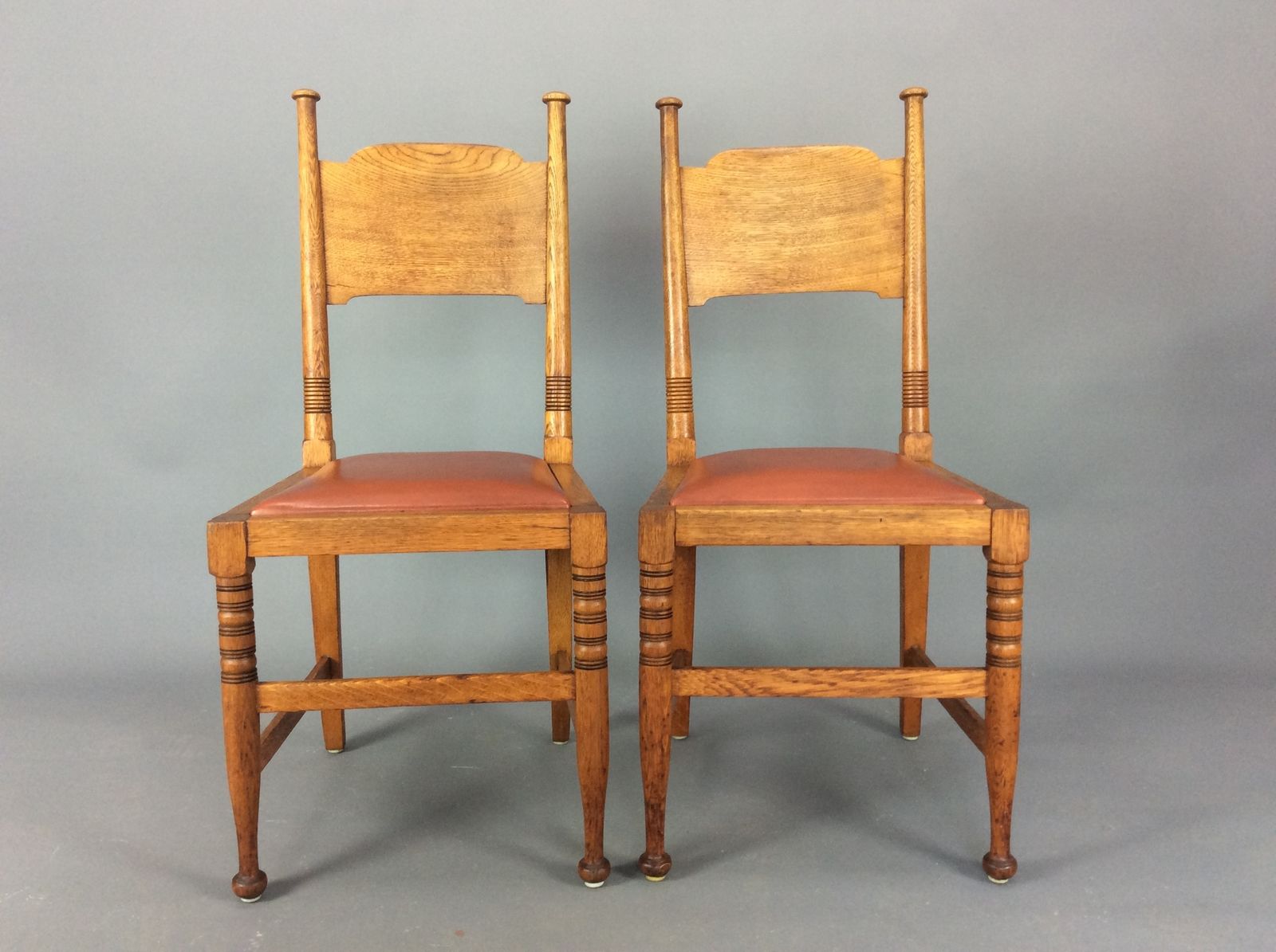 Pair Of Arts & Crafts William Birch Side/Hall Chairs C1900 photo furniture