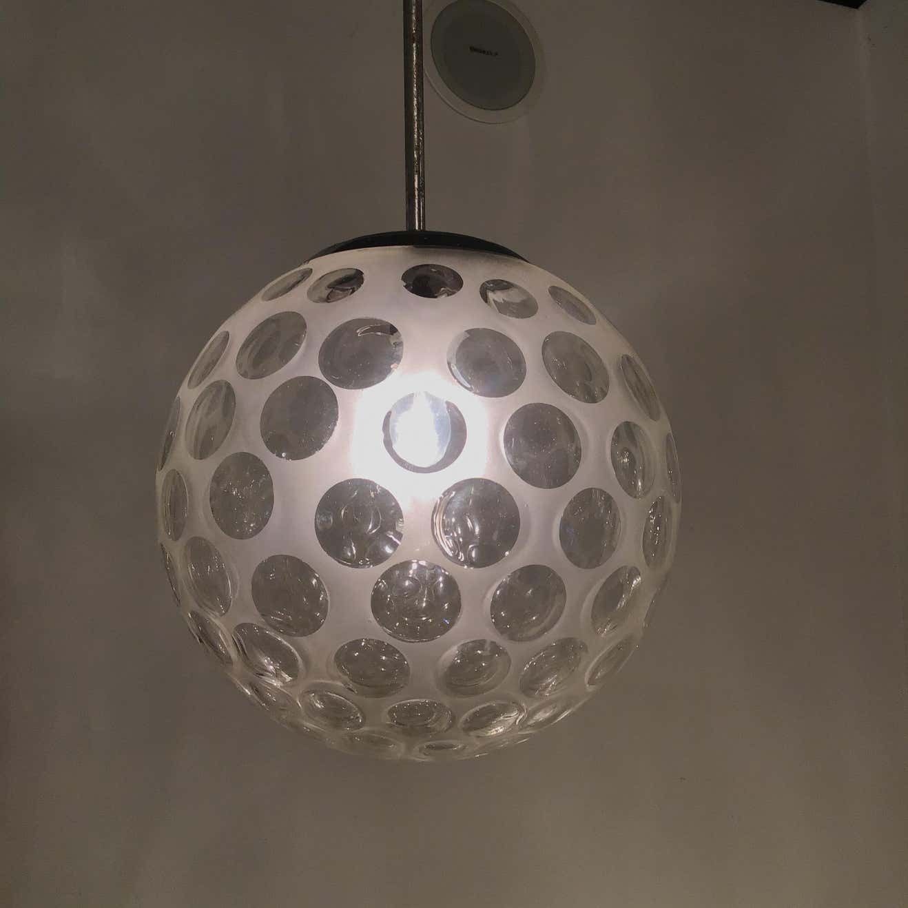 Venini Chandelier Metal Crome Murano 1950 Italy photo buy