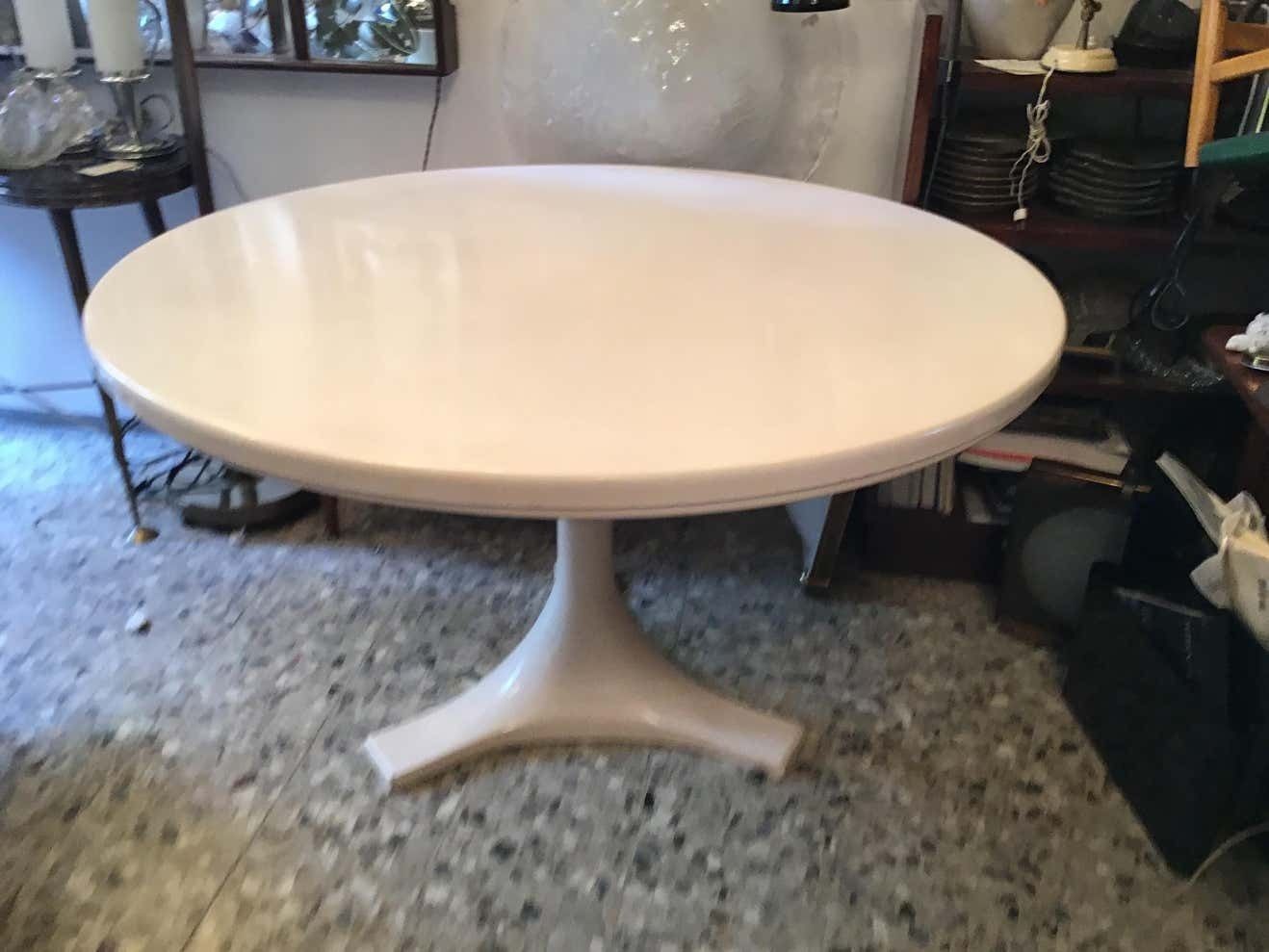 Ignazio Gardella And Anna Castelli Raund Table Metal Crome Plastic, 1966, Italy photo Furniture