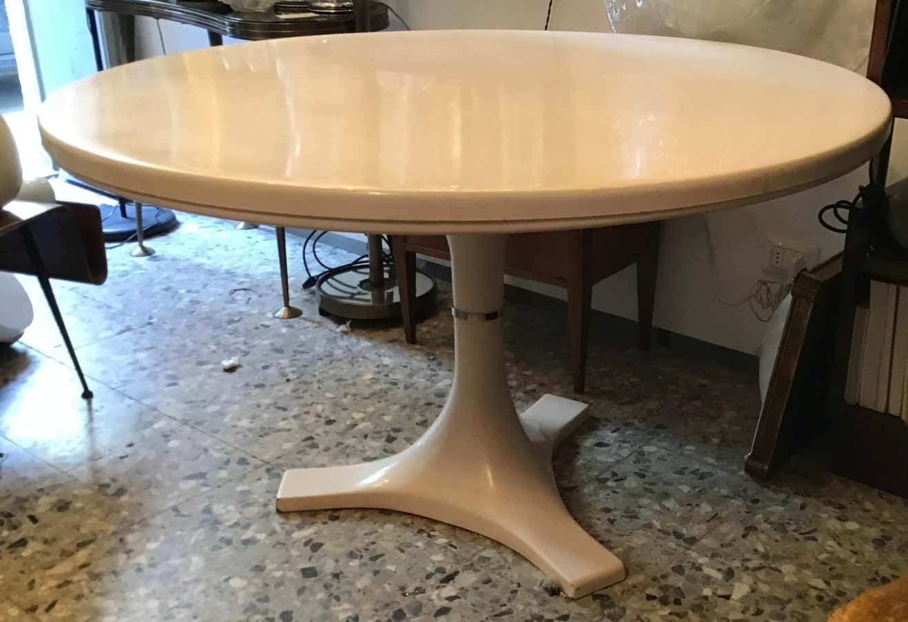 Ignazio Gardella And Anna Castelli Raund Table Metal Crome Plastic, 1966, Italy photo 3170.0
