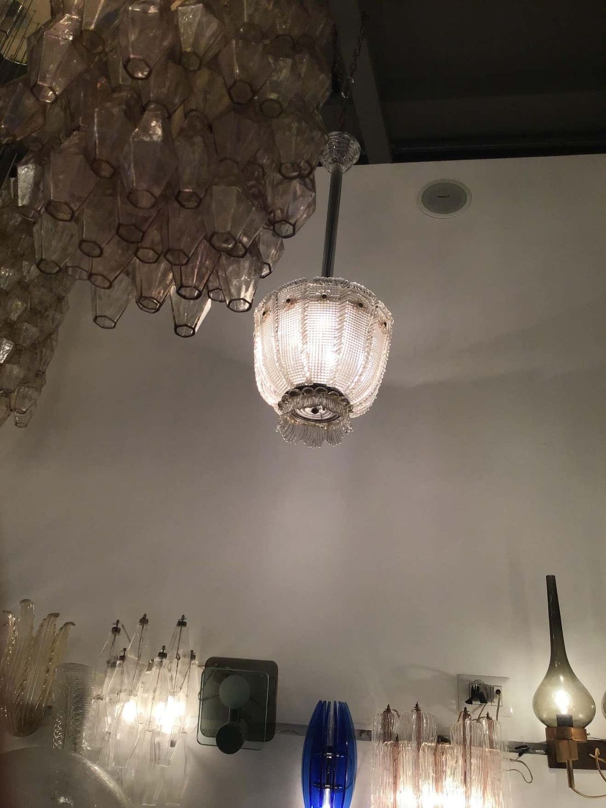 Venini Chandelier 1940 Murano Glass Iron Brass, Italy photo furniture
