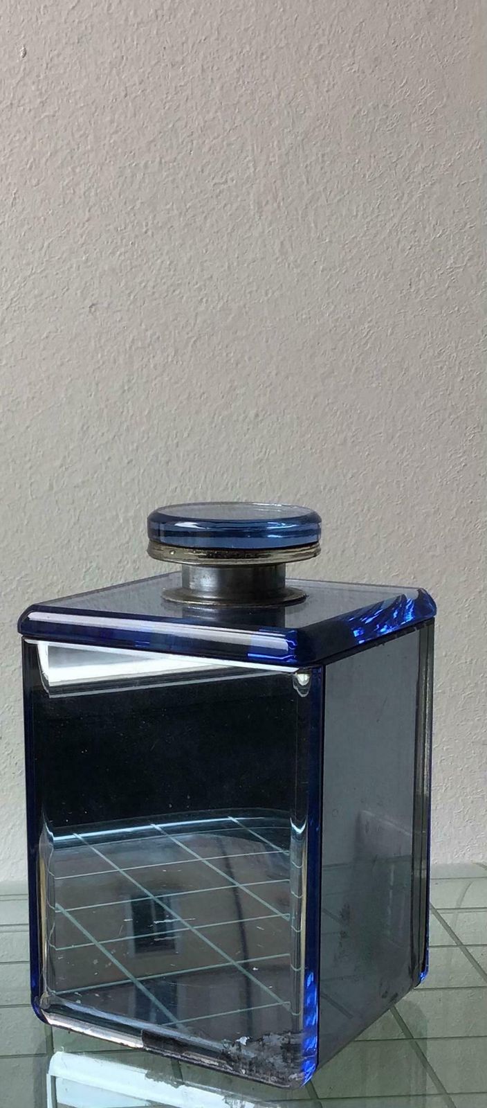 Fontana Arte Bottle Blu Glass Wood 1940 Italy photo buy