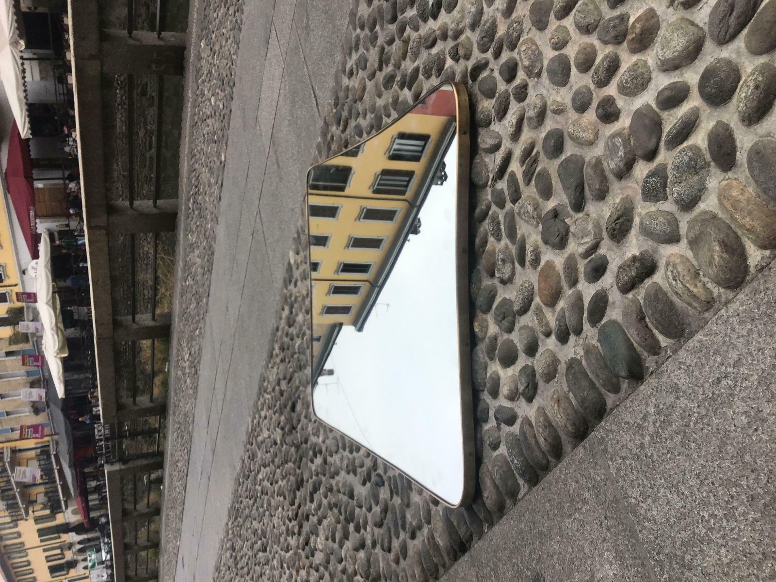 Fontana Arte Mirror Brass Wood Mirrored Glass 1950 Italy photo for sale