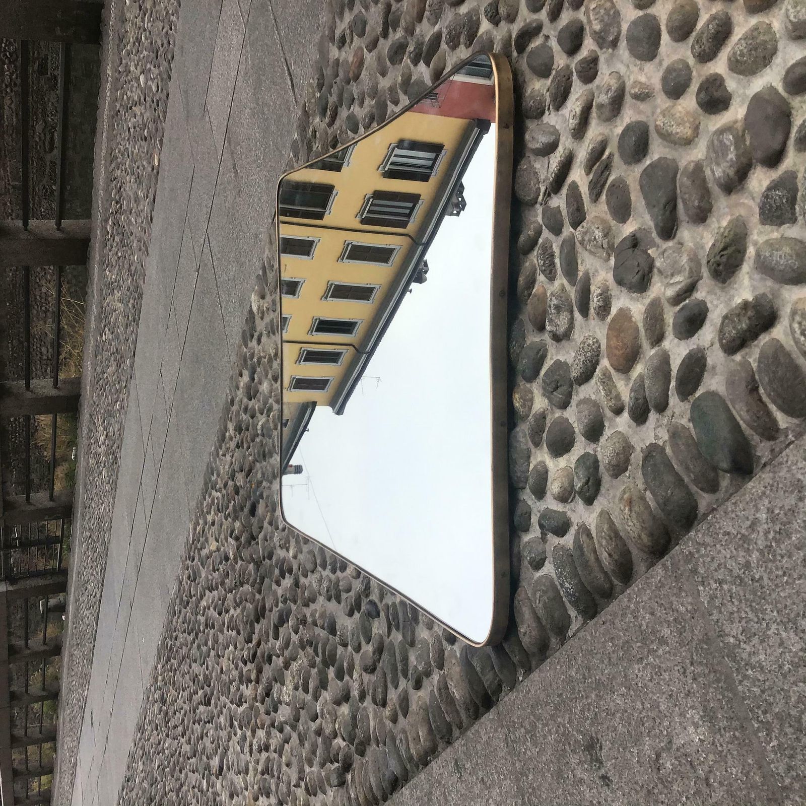 Fontana Arte Mirror Brass Wood Mirrored Glass 1950 Italy photo vinterior