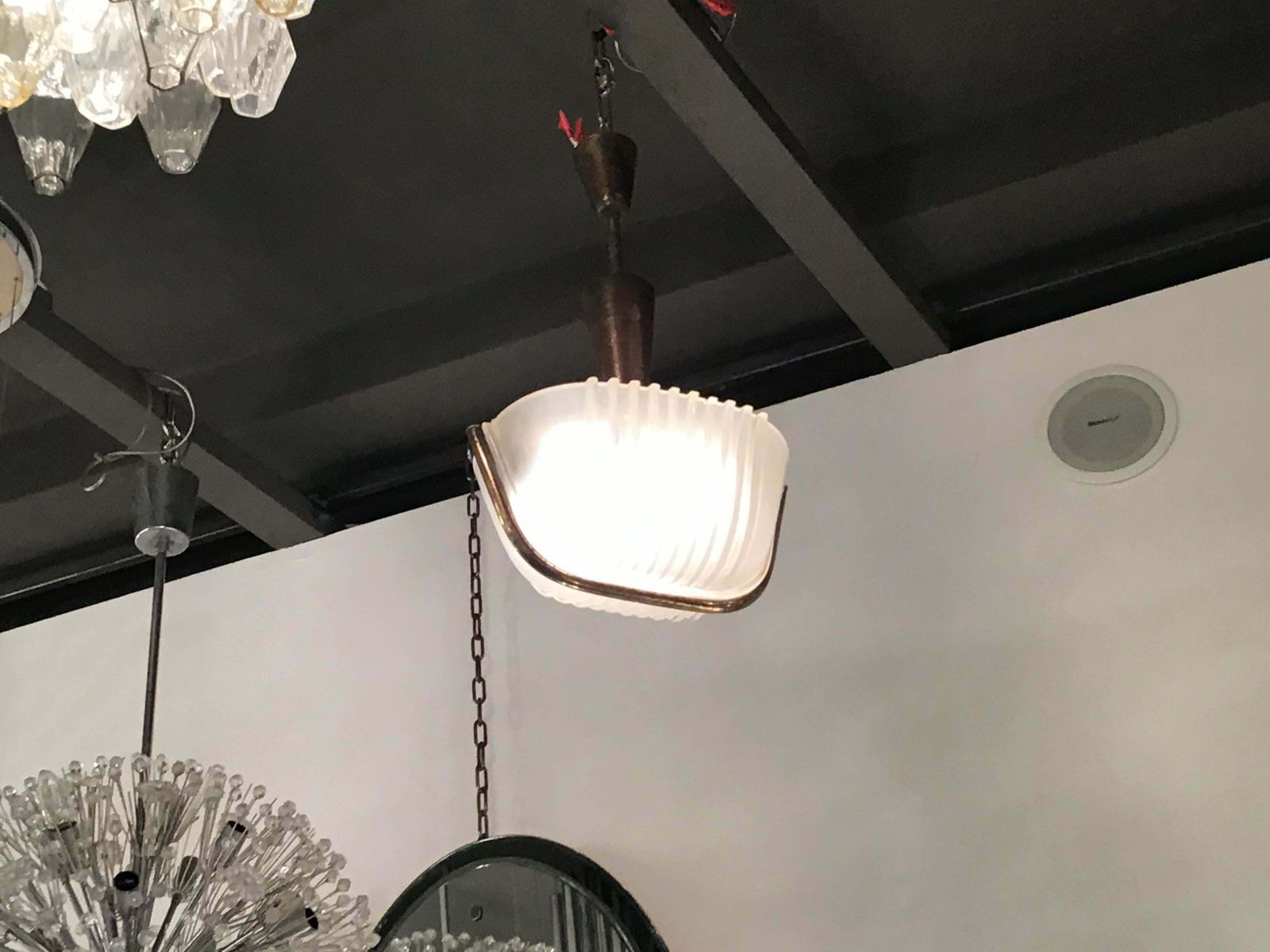 2537.0 Seguso Chandelier Brass Glass 1930 Italy photo