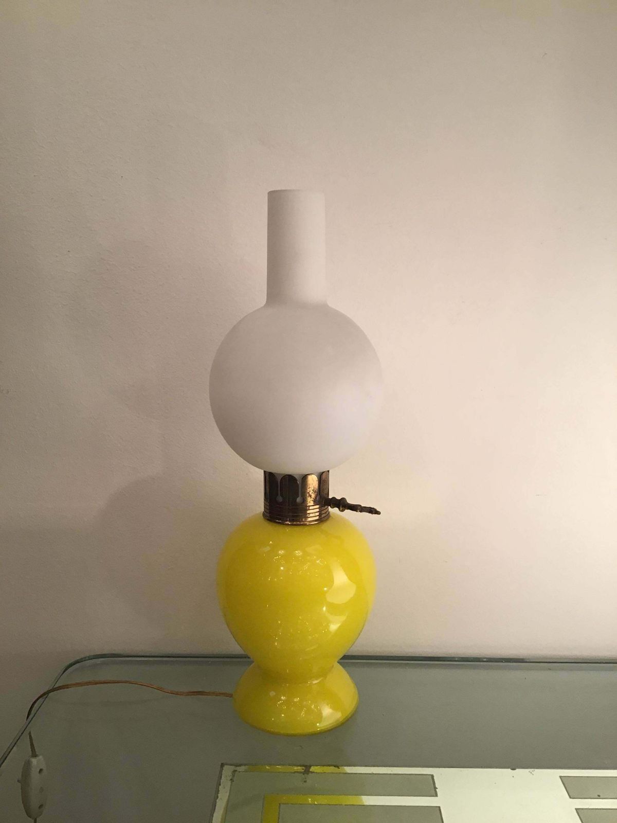 Seguso Table Lamp Brass Glass Opaline Glass 1955 Italy photo 996.0