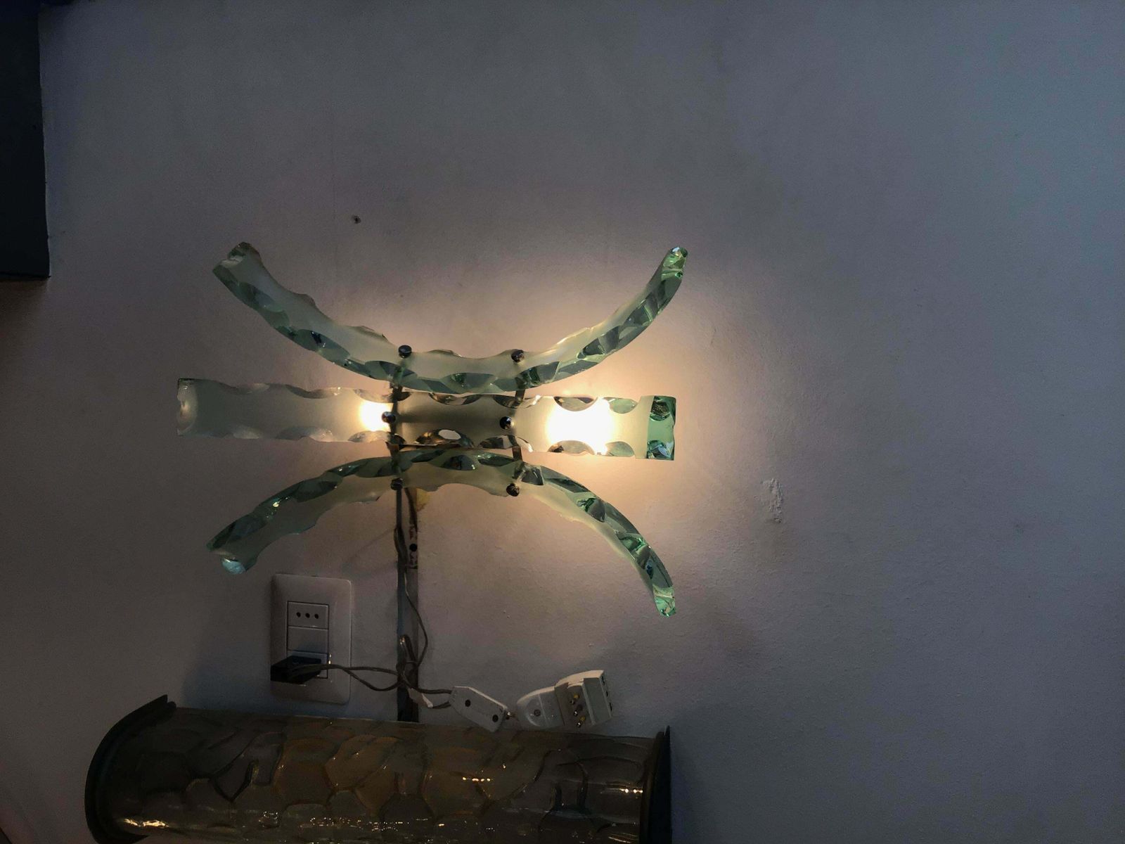 photo vinterior Cristal Arte Appliqués Glass Metal Crome, 1950, Italy