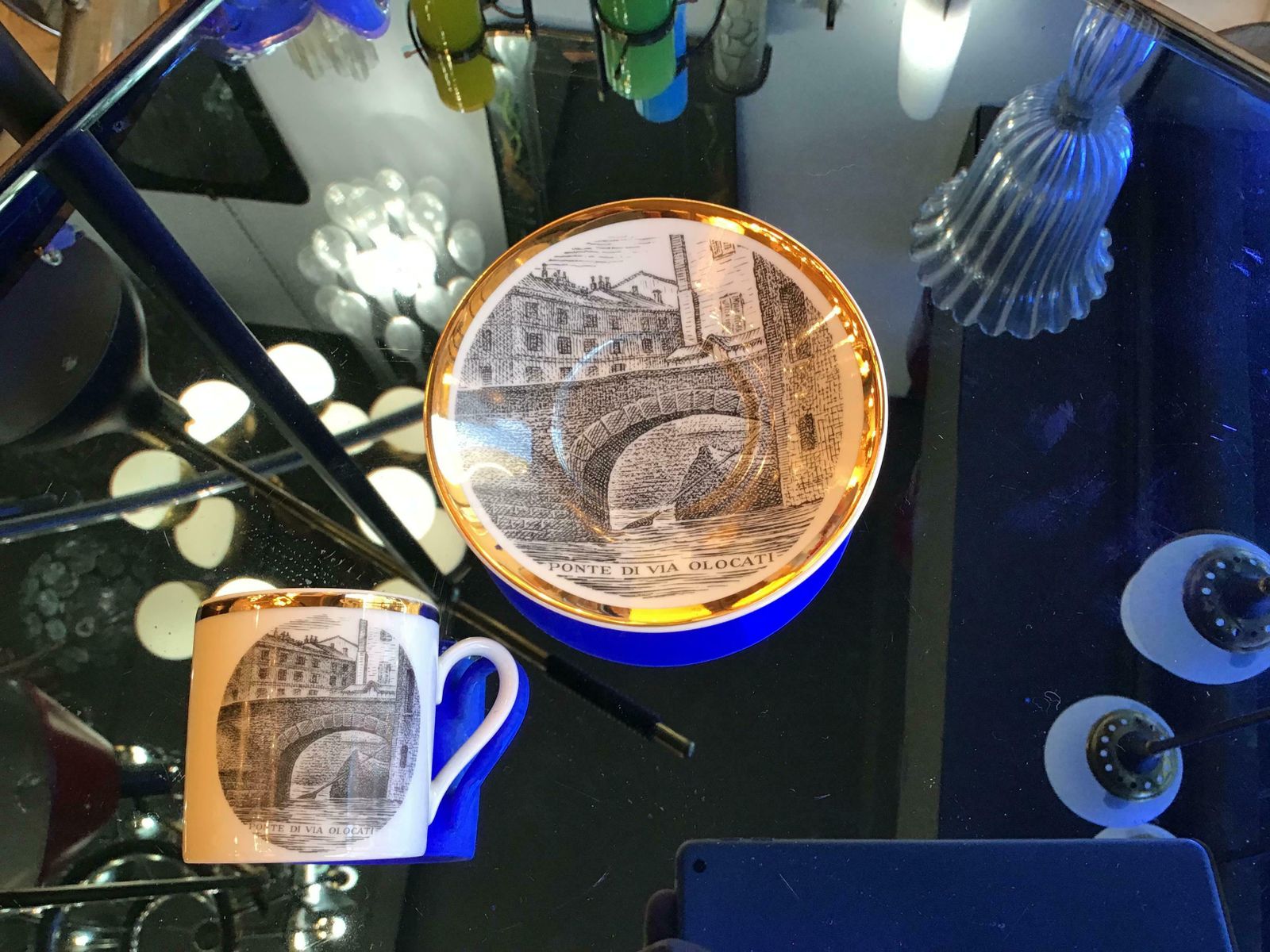 Fornasetti Porcelain Coffee Cup 1950 Ponte Di Via Olona Milano photo Home Decor
