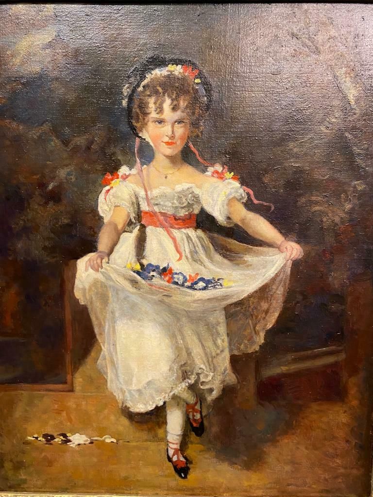 Oil Painting    'Little Miss Murray' Portrait Of A Young Girl photo vinterior
